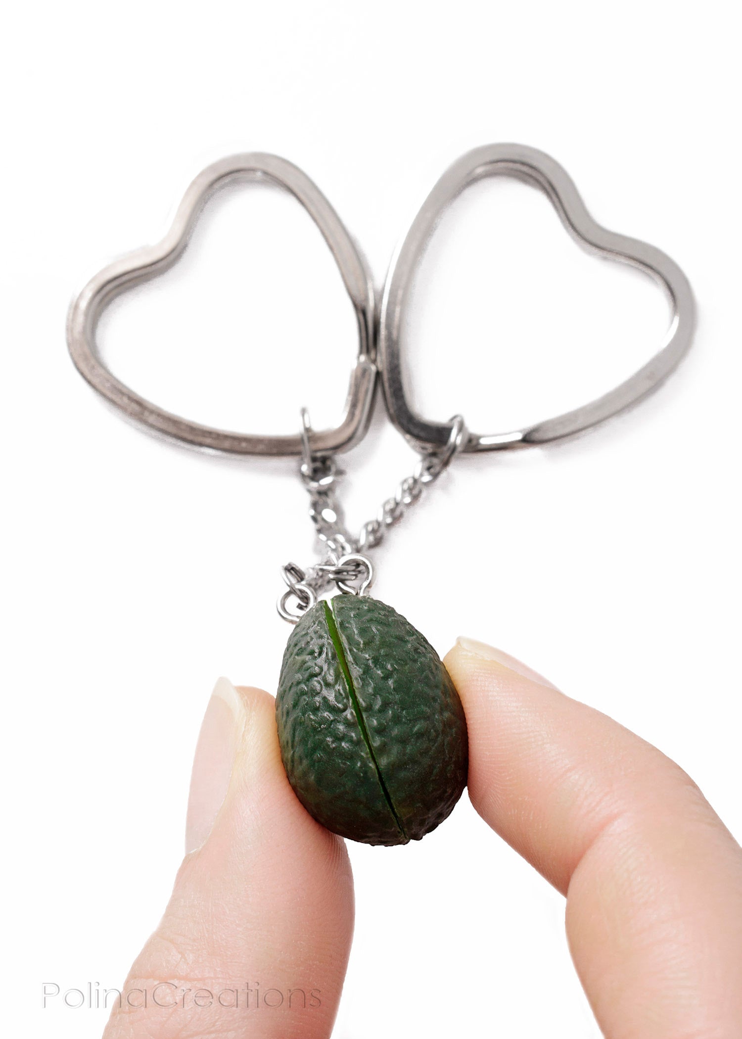 Handmade Best Friend Avocado Heart Keychains Valentine s day gift PolinaCreations
