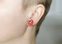 Handmade Pomegranate Stud Earrings