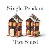 Handmade Gingerbread House Necklace, Christmas Gift