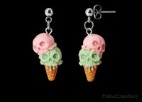 Polinacreations Handmade jewelry Skull ice cream Earrings, Spooky Halloween jewelry pink ice cream earrings Scary Halloween Earrings Witch jewelry skull jewelry spooky jewelry halloween accessory waffle earrings mint ice cream jewelry pink jewelry mint green jewelry scary jewelry pumpkin head jewelry creepy jewelry Halloween gift for her gift for woman vampire jewelry polina creations