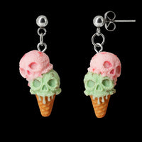 Polinacreations Handmade jewelry Skull ice cream Earrings, Spooky Halloween jewelry pink ice cream earrings Scary Halloween Earrings Witch jewelry skull jewelry spooky jewelry halloween accessory waffle earrings mint ice cream jewelry pink jewelry mint green jewelry scary jewelry pumpkin head jewelry creepy jewelry Halloween gift for her gift for woman vampire jewelry polina creations