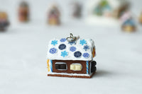 Handmade Gingerbread House Necklace, Christmas Gift