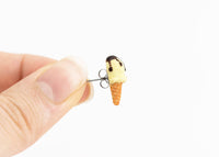 polinacreations Handmade jewelry Vanilla Ice Cream Waffle Cone Stud Earrings, Ice Cream Earrings, Ice Cream Studs Cute Earrings yellow Studs cute earrings white jewelry fake food jewelry polymer clay miniature food jewelry mini food earrings polina creations gift for her gift for woman girls small earrings cute studs hypoallergenic jewelry waffle jewelry ice cream jewelry handcrafted jewellery